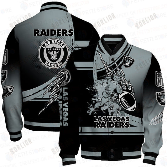Las Vegas Raiders American Football League Pattern Varsity Jacket SH1 V3