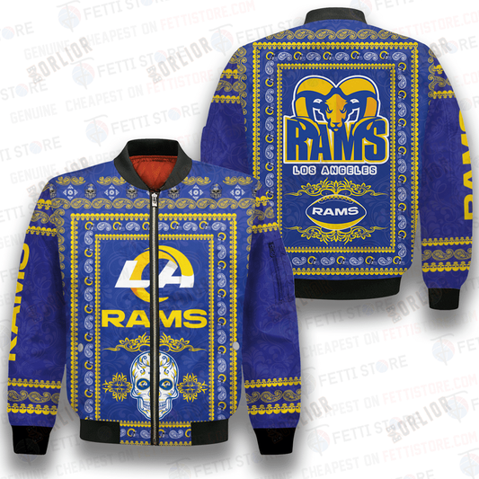 Los Angeles Rams Classic Pattern NFL 3D Bomber Jacket