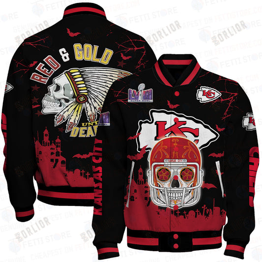 Kansas City Chiefs Halloween Pattern Magic Varsity Jacket