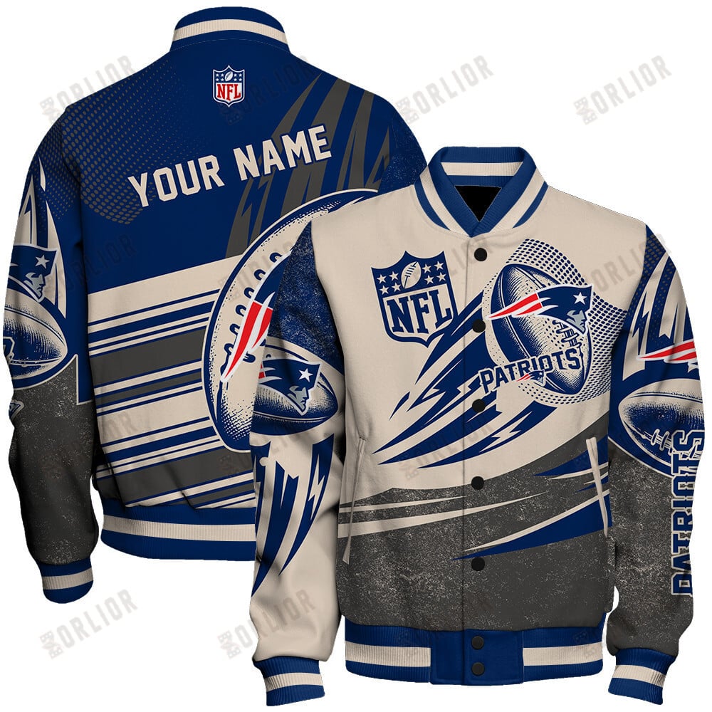 New England Patriots - National Football League Customized AOP Varsity Jacket V10