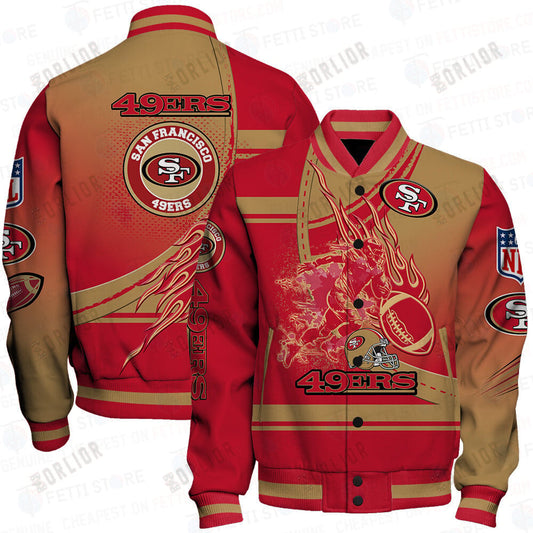 San Francisco 49ers American Football League Pattern Varsity Jacket SH1 V3