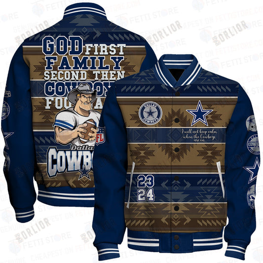 Dallas Cowboys  Nation Pattern Varsity Jacket STM V1