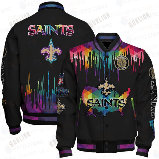 New Orleans Saints - National Football League AOP Varsity Jacket V3