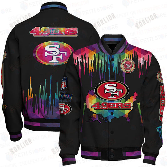 San Francisco 49ers - National Football League AOP Varsity Jacket V3