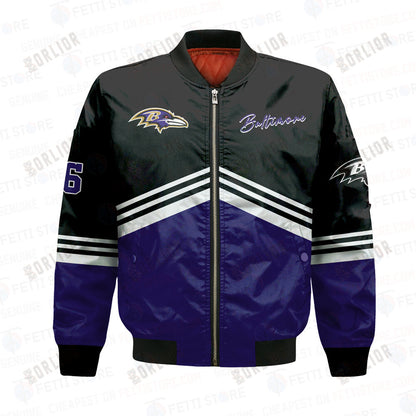 Baltimore Ravens - National Football League AOP Bomber Jacket V4