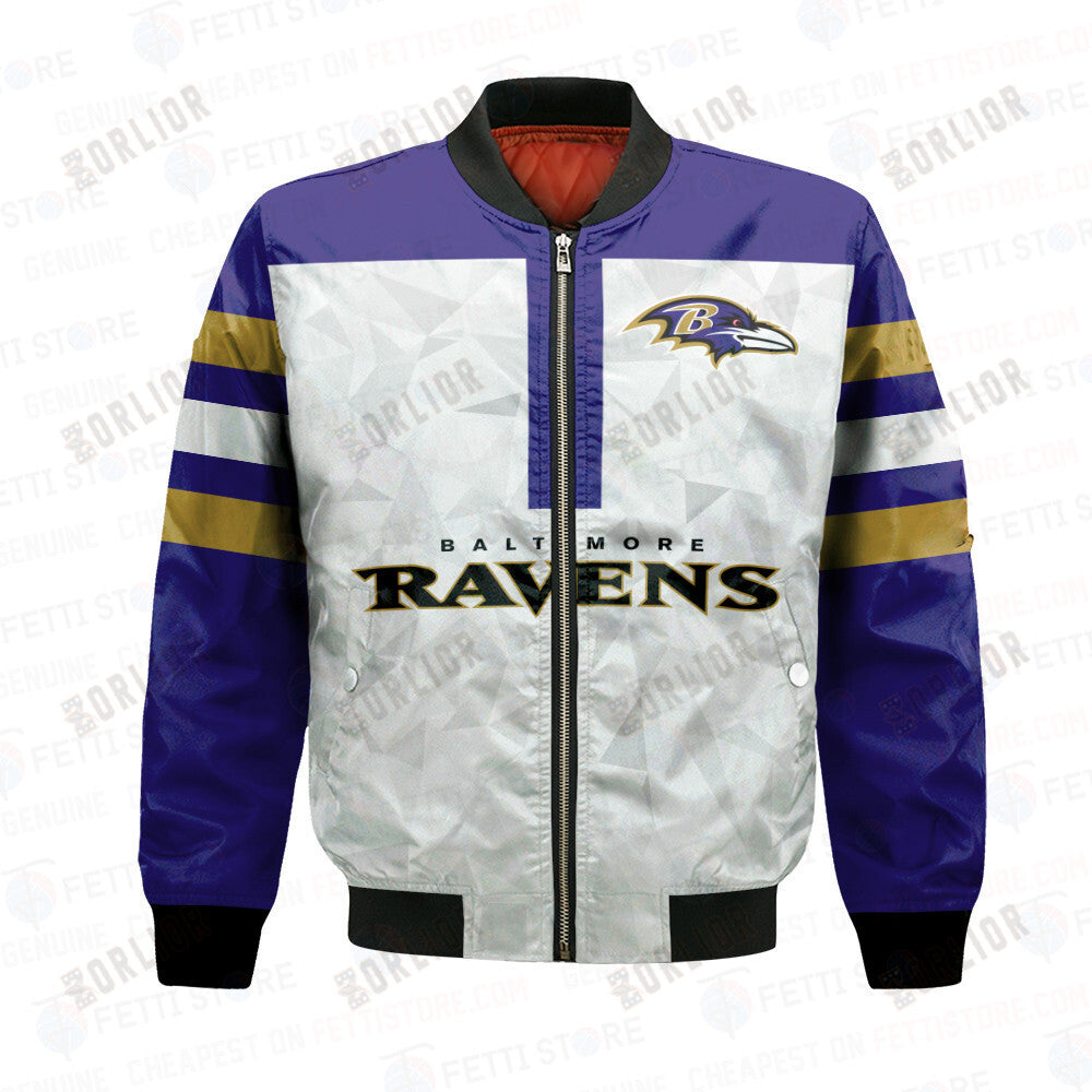 Baltimore Ravens NFL 2023 Starter Thursday Night Gridiron Raglan Unisex Bomber Jacket V6