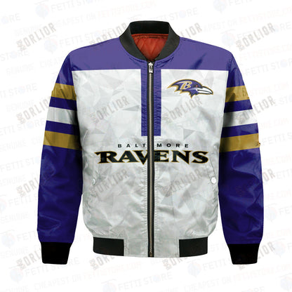 Baltimore Ravens NFL 2023 Starter Thursday Night Gridiron Raglan Unisex Bomber Jacket V6
