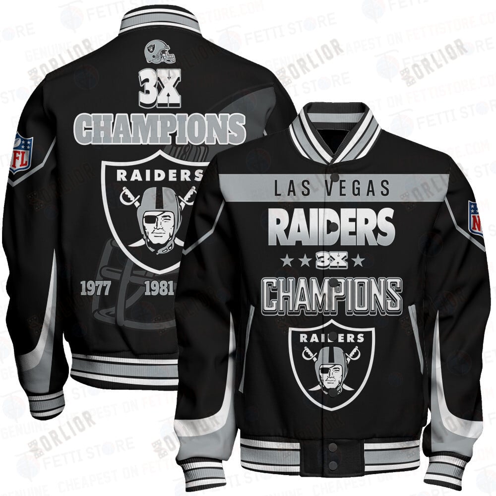 Las Vegas Raiders 3X Super Bowl Champions Varsity Jacket
