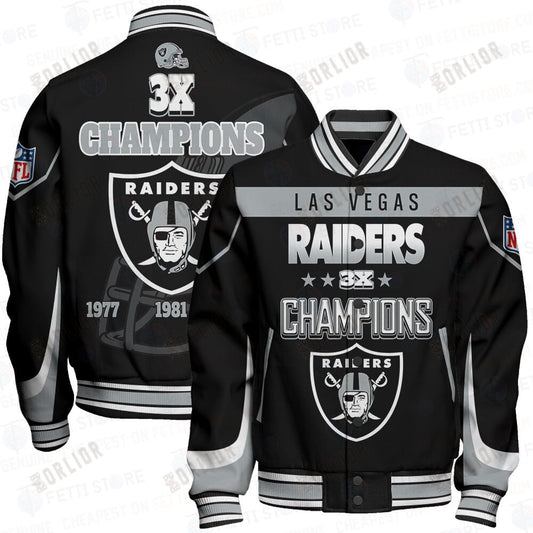 Las Vegas Raiders 3X Super Bowl Champions Varsity Jacket
