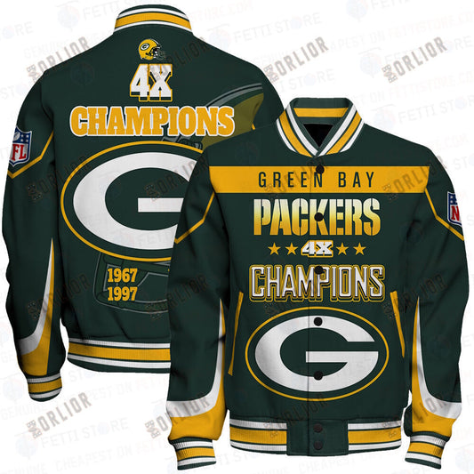 Green Bay Packers 4X Super Bowl Champions Varsity Jacket