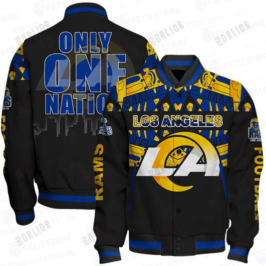 Los Angeles Rams Only One Nation Print Varsity Jacket
