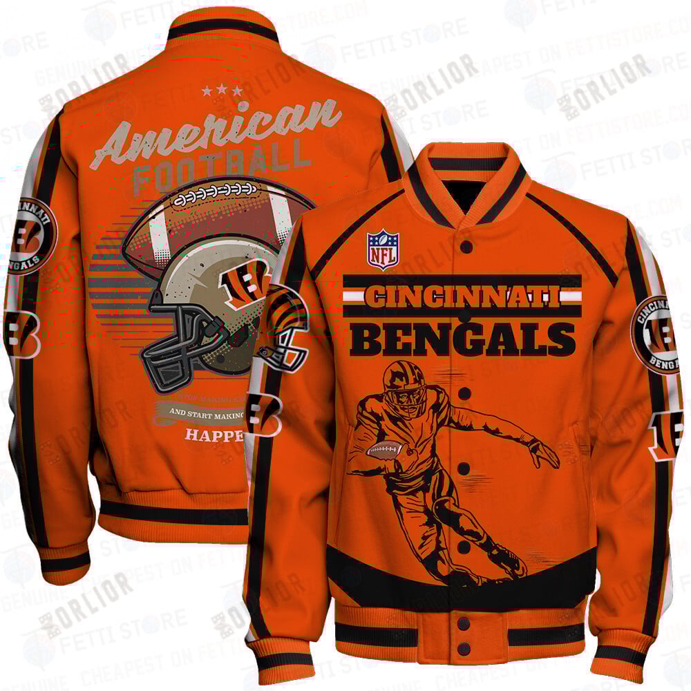 Cincinnati Bengals National Football League Print Varsity Jacket STM V3