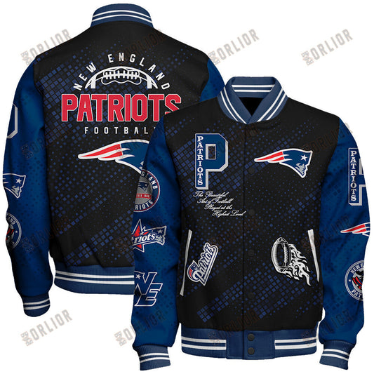 New England Patriots National Football League Pattern Varsity Jacket V13