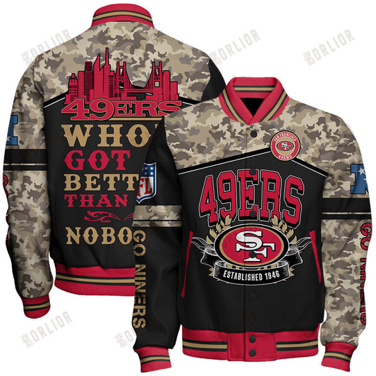 San Francisco 49ers Go Niners National Football League Print Varsity Jacket