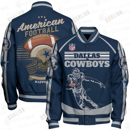 Dallas Cowboys National Football League Print Varsity Jacket STM V3