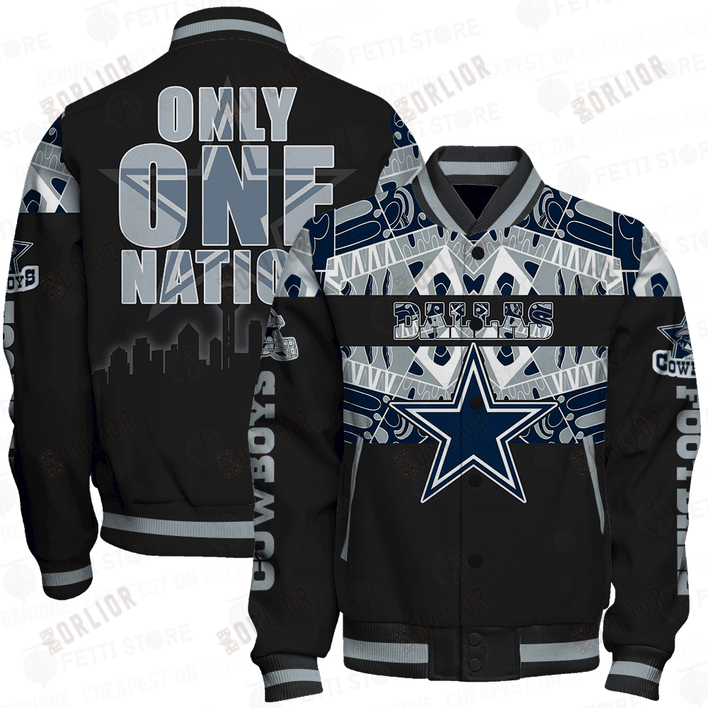 Dallas Cowboys Only One Nation Print Varsity Jacket
