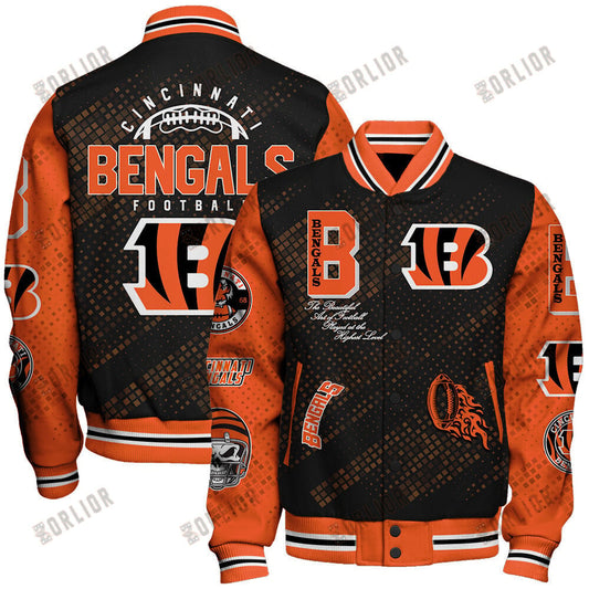 Cincinnati Bengals National Football League Pattern Varsity Jacket V13
