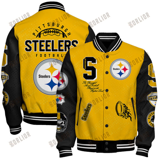 Pittsburgh Steelers National Football League Pattern Varsity Jacket V13