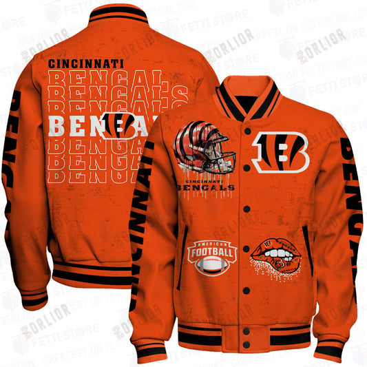Cincinnati Bengals National Football League Print Varsity Jacket STM V6