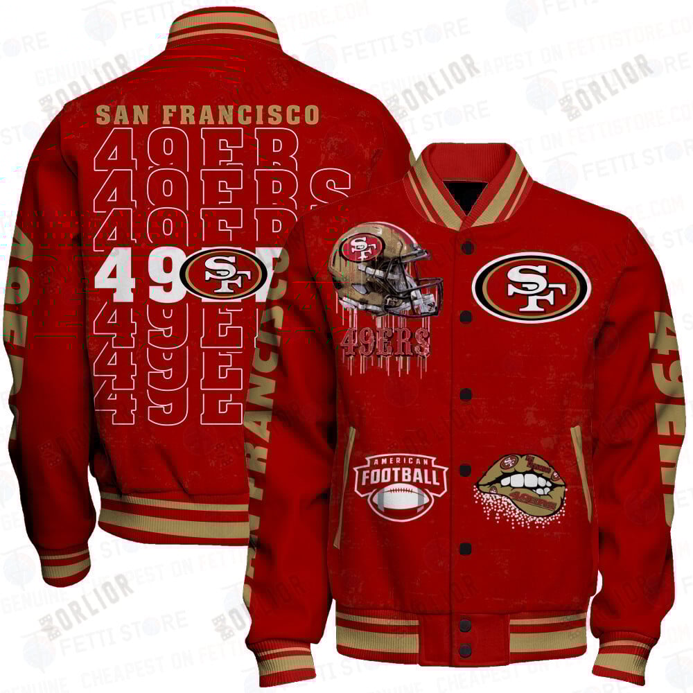 San Francisco 49ers National Football League Print Varsity Jacket STM V6
