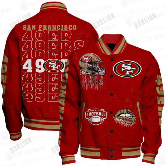 San Francisco 49ers National Football League Print Varsity Jacket STM V6