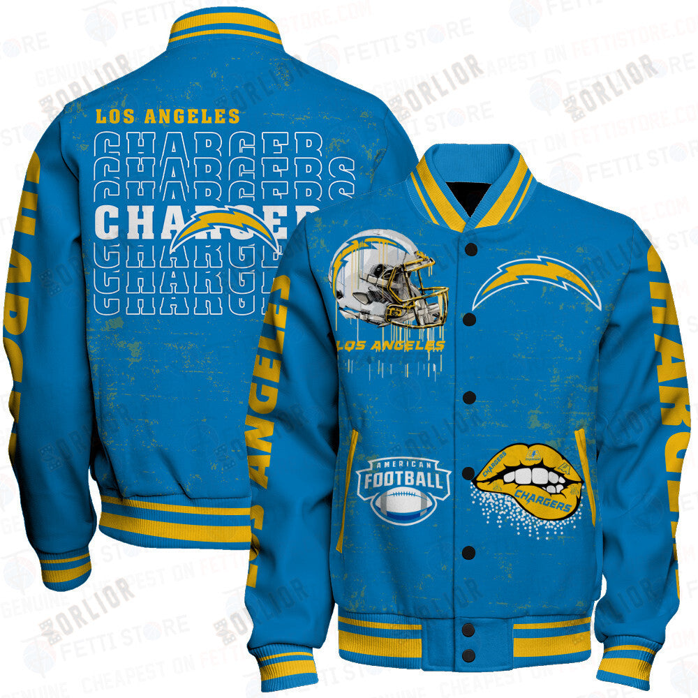 Los Angeles Chargers National Football League Print Varsity Jacket STM V6