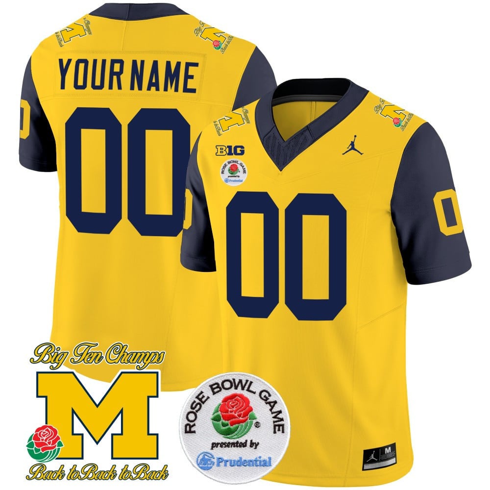 Michigan Wolverines Rose Bowl Patch Vapor Limited Jersey - All Stitched