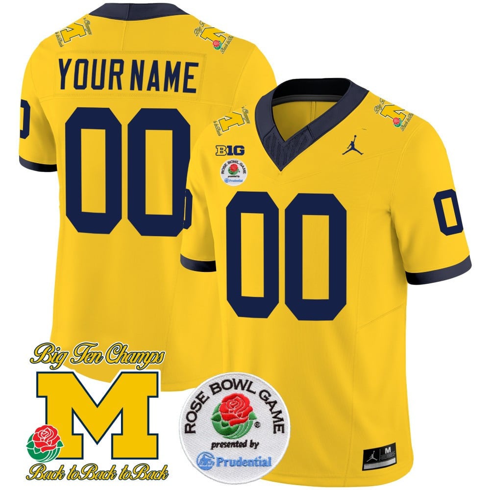 Michigan Wolverines Rose Bowl Patch Vapor Limited Jersey - All Stitched