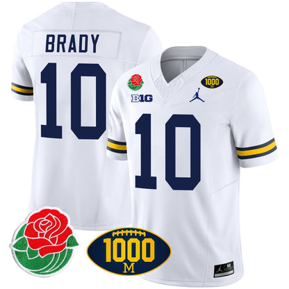 Michigan Wolverines Rose Bowl & 1000 Wins Patch Vapor Jersey - All Stitched