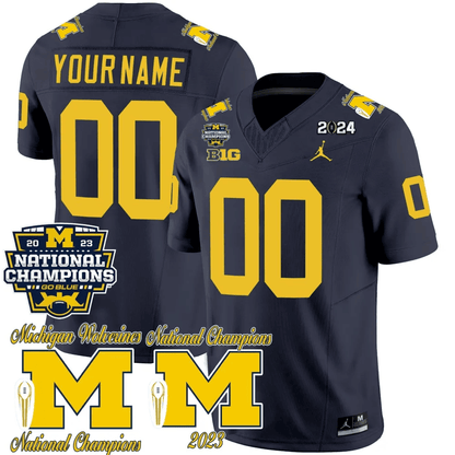 Michigan Wolverines CFP 2023 National Champions Patch Vapor Custom Jersey - All Stitched