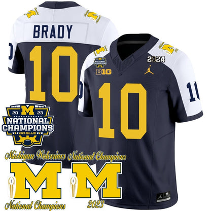 Michigan Wolverines CFP 2023 National Champions Patch Vapor Jersey - All Stitched