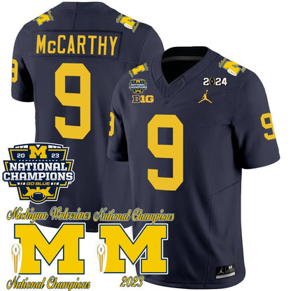 Michigan Wolverines CFP 2023 National Champions Patch Vapor Jersey - All Stitched