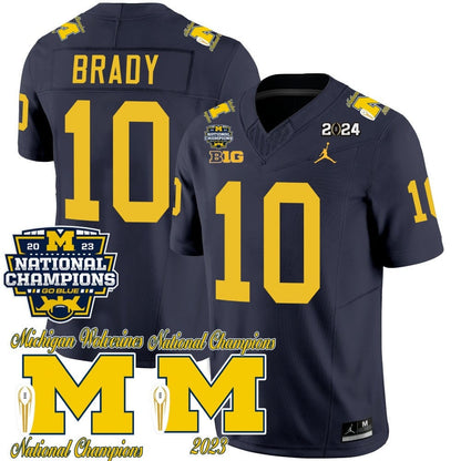 Michigan Wolverines CFP 2023 National Champions Patch Vapor Jersey - All Stitched