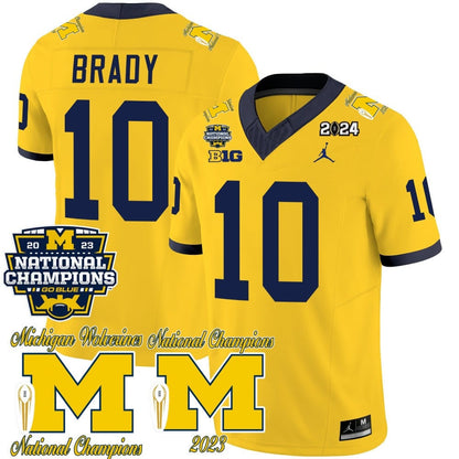 Michigan Wolverines CFP 2023 National Champions Patch Vapor Jersey - All Stitched