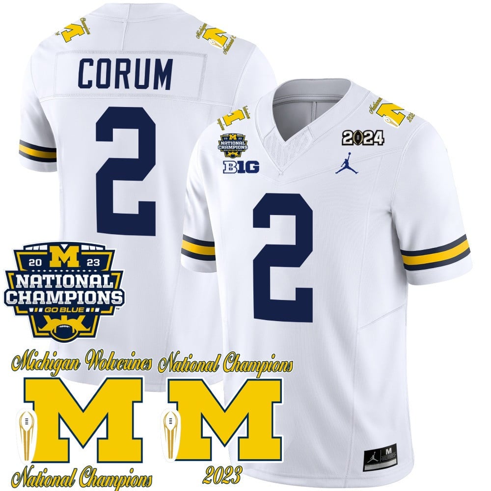 Michigan Wolverines CFP 2023 National Champions Patch Vapor Jersey - All Stitched