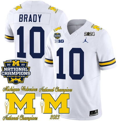 Michigan Wolverines CFP 2023 National Champions Patch Vapor Jersey - All Stitched