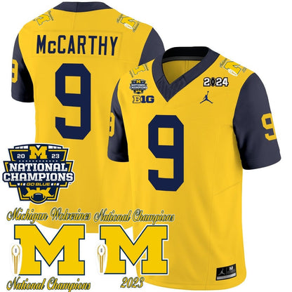 Michigan Wolverines CFP 2023 National Champions Patch Vapor Jersey - All Stitched