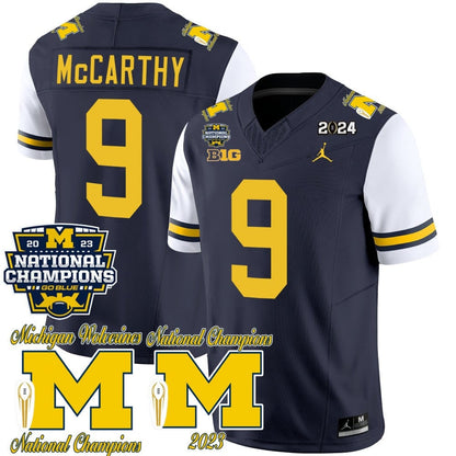 Michigan Wolverines CFP 2023 National Champions Patch Vapor Jersey - All Stitched