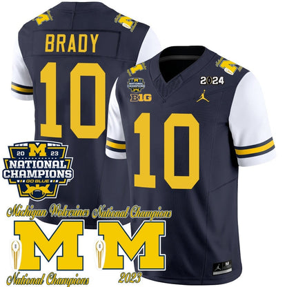 Michigan Wolverines CFP 2023 National Champions Patch Vapor Jersey - All Stitched