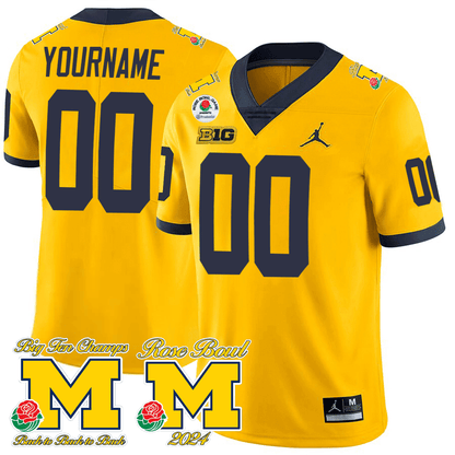 Michigan Wolverines Rose Bowl Custom Game Jersey - All Stitched