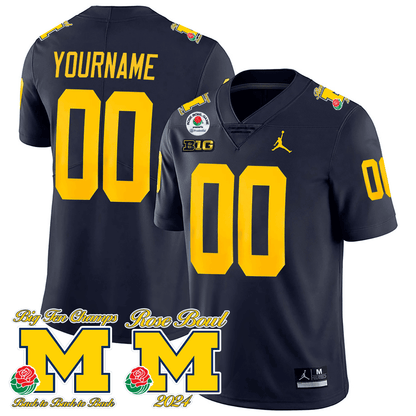 Michigan Wolverines Rose Bowl Custom Game Jersey - All Stitched