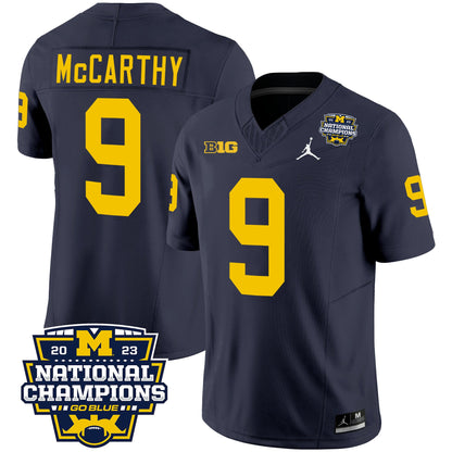 Michigan Wolverines 2023 National Champions Patch Vapor Jersey V2 - All Stitched