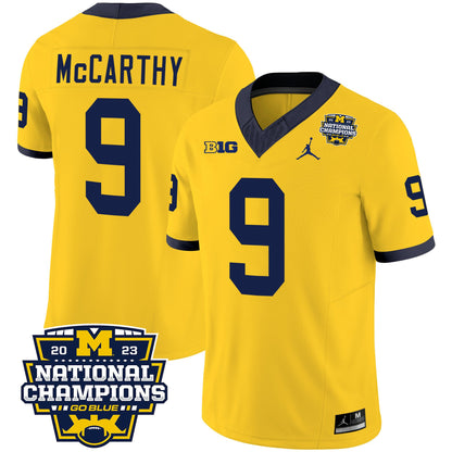 Michigan Wolverines 2023 National Champions Patch Vapor Jersey V2 - All Stitched