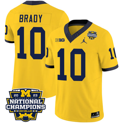 Michigan Wolverines 2023 National Champions Patch Vapor Jersey V2 - All Stitched