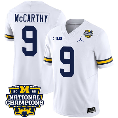 Michigan Wolverines 2023 National Champions Patch Vapor Jersey V2 - All Stitched