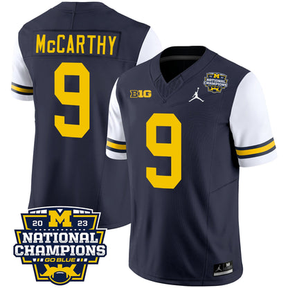 Michigan Wolverines 2023 National Champions Patch Vapor Jersey V2 - All Stitched