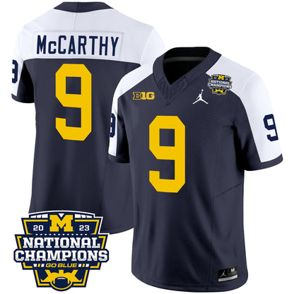 Michigan Wolverines 2023 National Champions Patch Vapor Jersey V2 - All Stitched