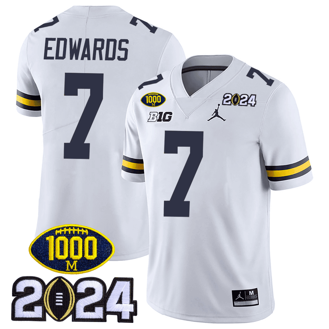 Michigan Wolverines 1000 Wins & 2024 College Bowl Patch Vapor Limited Jersey - All Stitched