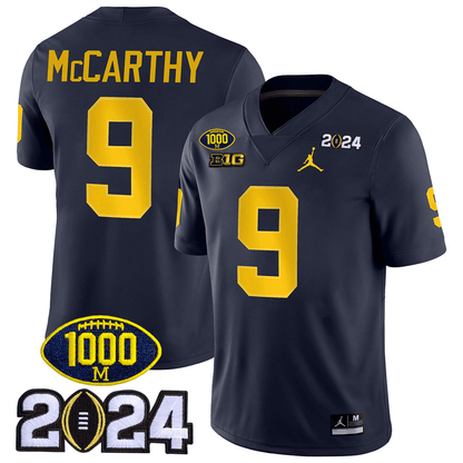 Michigan Wolverines 1000 Wins & 2024 College Bowl Patch Vapor Limited Jersey - All Stitched