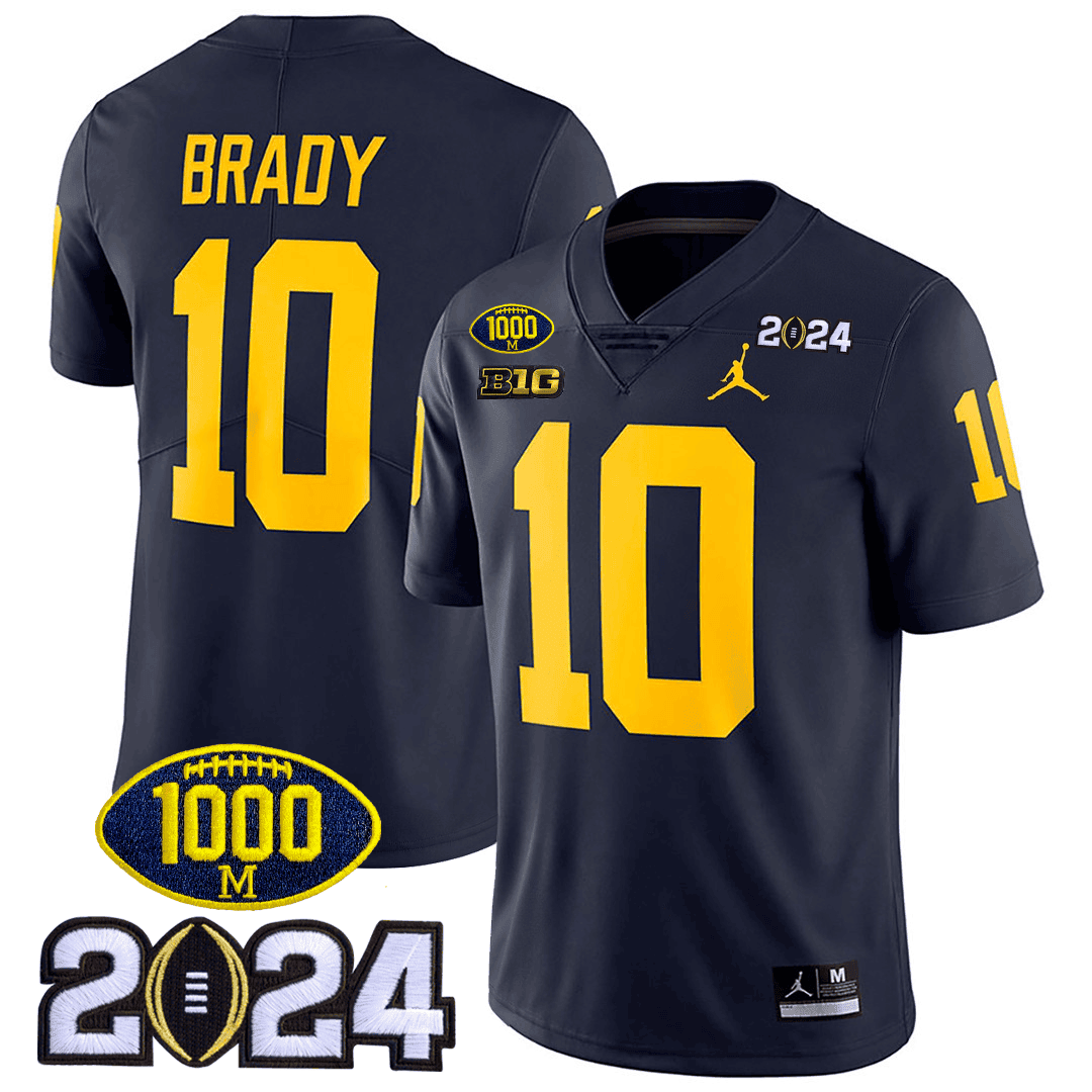 Michigan Wolverines 1000 Wins & 2024 College Bowl Patch Vapor Limited Jersey - All Stitched